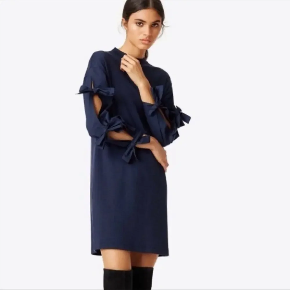 Tory Burch Emilia tie sleeve dress blue sz S